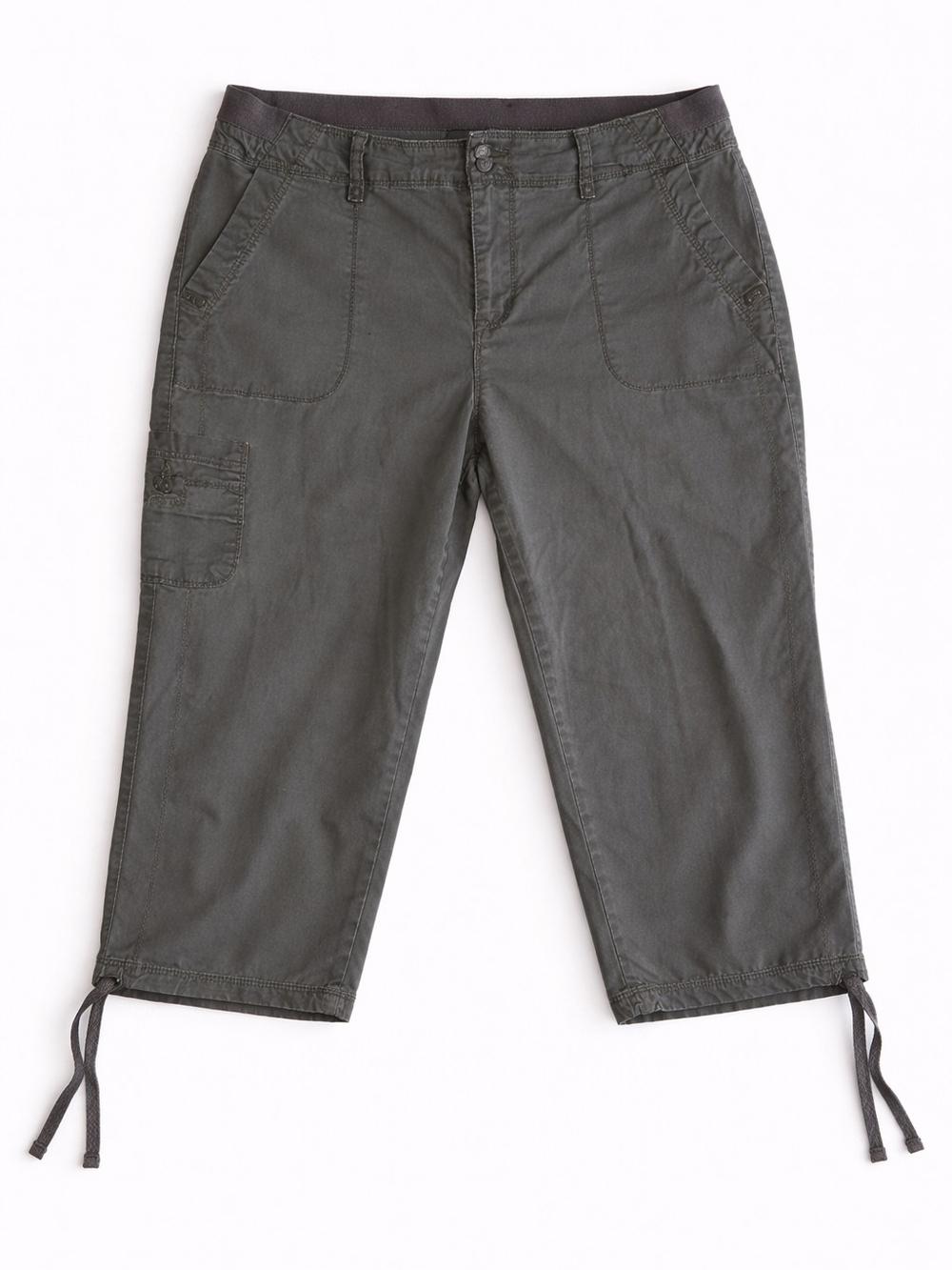 Gloria Vanderbilt Olive Gray Capri Cargo Pants